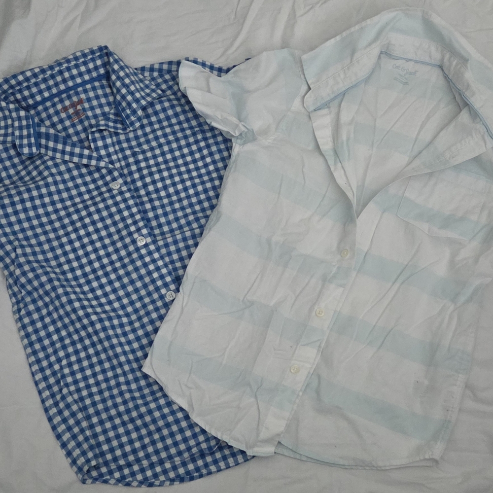 Blue and White Checkered Men's Shirt